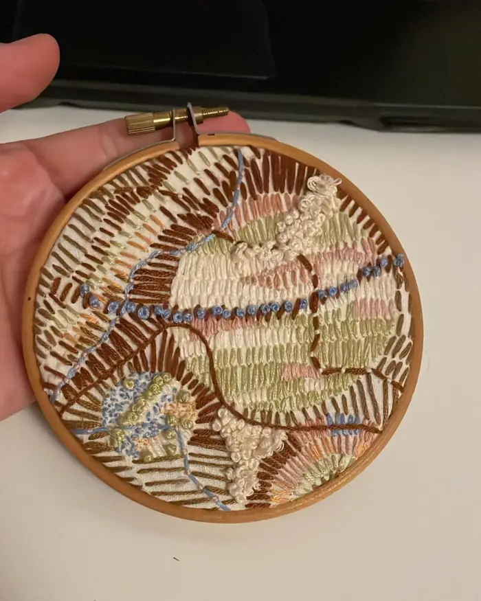 1000 tsurus para Tayra. Slow stitch, ⌀ 10 cm