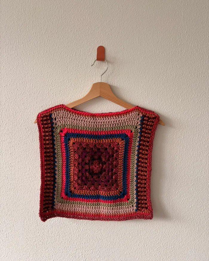 The same Circus vest, its other side, worked in a different pattern